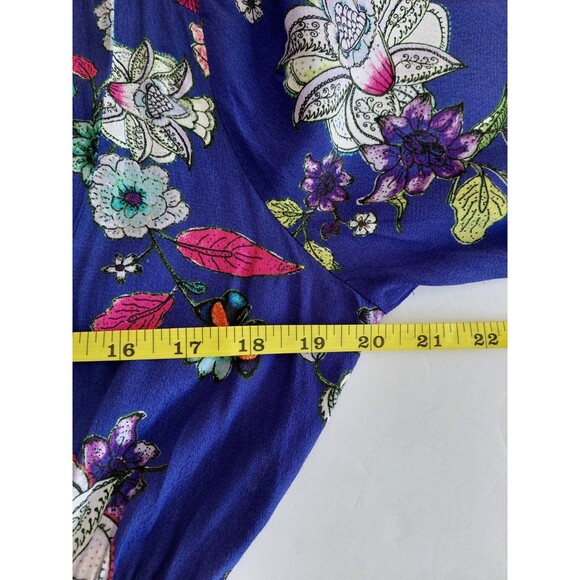 Maeve by Anthropologie Size M Maplewood Blue Long Sleeve Floral Boho Dress - Picture 7 of 9